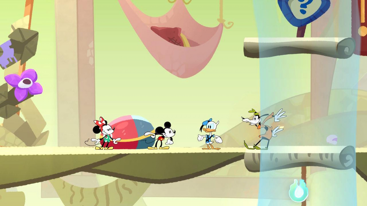 Mickey, Minnie, Donald, and Goofy in Disney Illusion Island